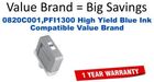 0820C001,PFI1300 High Yield Blue Compatible Value Brand ink
