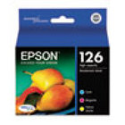 Genuine EPSON T126 Color High Yield Ink Cartridges (T126520), 3 Pack