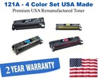 121A Series 4-Color Set Premium USA Made Remanufactured HP toner C9700A,C9701A,C9702A,C9703A