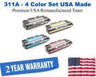 308A,311A Series 4-Color Set Premium USA Made Remanufactured HP toner Q2670A, Q2681A, Q2682A, Q2683A