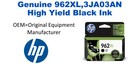 962XL,3JA03AN Genuine High Yield Black HP Ink
