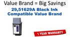 29,51629A Black Compatible Value Brand ink