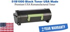 51B1000,51B00A0 USA Made Remanufactured Black High Yield Toner 2.5K Yield