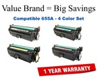 655A 4-Color Set Compatible Value Brand toner CF450A,CF451A,CF452A,CF453A