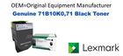 Genuine Lexmark 71B10K0 Black Toner 3,000 Yield