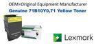 Genuine Lexmark 71B10Y0 Yellow Toner 2,300 Yield