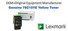 Genuine Lexmark 78C10YE Yellow Toner