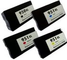 4-Pack 950XL,951XL High Yield Black,Cyan,Magenta,Yellow Compatible Value Brand Inks CN045AN,CN046AN,CN047AN,CN048AN