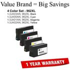 HP 962XL 4 Color Ink Cartridge Set, Remanufactured BCMY Combo (#962XL)