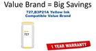 727,B3P21A Yellow Compatible Value Brand ink
