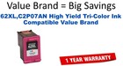 62XL,C2P07AN High Yield Tri-Color Compatible Value Brand ink