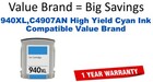 940XL,C4907AN High Yield Cyan Compatible Value Brand ink