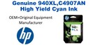 940XL,C4907AN Genuine High Yield Cyan HP Ink