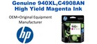 940XL,C4908AN Genuine High Yield Magenta HP Ink