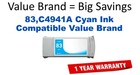 83,C4941A Cyan Compatible Value Brand ink