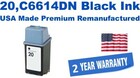 20,C6614DN Black Premium USA Made Remanufactured ink