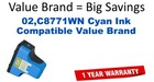 02,C8771WN Cyan Compatible Value Brand ink