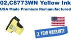 02,C8773WN Yellow Premium USA Made Remanufactured ink