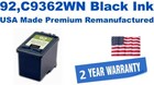 92,C9362WN Black Premium USA Made Remanufactured ink