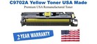 C9702A,121A Yellow Premium USA Made Remanufactured HP toner
