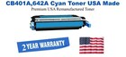 CB401A,642A Cyan Premium USA Remanufactured Brand Toner
