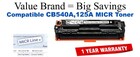 CB540A,125A MICR Compatible Value Brand toner