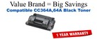 CC364A,64A Black Compatible Value Brand toner