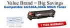 CC530A,304A MICR Compatible Value Brand toner