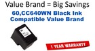 60,CC640WN Black Compatible Value Brand ink