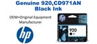 920,CD971AN Genuine Black HP Ink