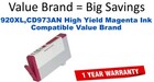 920XL,CD973AN High Yield Magenta Compatible Value Brand ink
