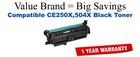 CE250X,504X High Yield Black Compatible Value Brand toner