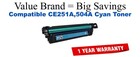 CE251A,504A Cyan Compatible Value Brand toner
