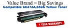 CE272A,650A Yellow Compatible Value Brand toner