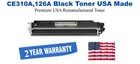 CE310A,126A Black Premium USA Remanufactured Brand Toner