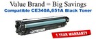 CE340A,651A Black Compatible Value Brand toner