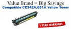 CE342A,651A Yellow Compatible Value Brand toner