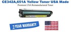 CE342A,651A Yellow Premium USA Remanufactured Brand Toner