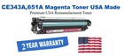 CE343A,651A Magenta Premium USA Remanufactured Brand Toner
