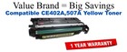 CE402A,507A Yellow Compatible Value Brand toner