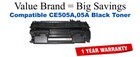 CE505A,05A Black Compatible Value Brand toner