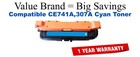 CE741A,307A Cyan Compatible Value Brand toner