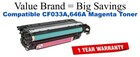 CF033A,646A Magenta Compatible Value Brand toner