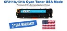 CF211A,131A Cyan Premium USA Remanufactured Brand Toner
