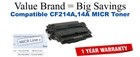 CF214A,14A MICR Compatible Value Brand toner