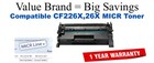 CF226X,26X MICR Compatible Value Brand toner