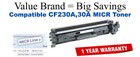 CF230A,30A MICR Compatible Value Brand toner