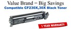 CF230A,30X High Yield Black Compatible Value Brand toner