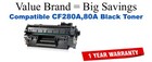 CF280A,80A Black Compatible Value Brand toner