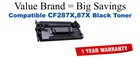 CF287X,87X High Yield Black Compatible Value Brand toner